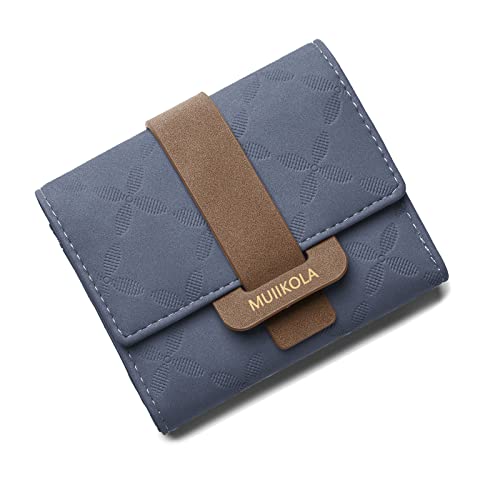 MUIIKOLA Damen Geldbörse RFID Blocking Portemonnaie Veganes Leder Klein Damen Geldbeutel mit 5 Kartenfächern und 1 ID Fenster von MUIIKOLA