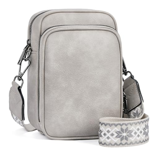 MUIIKOLA Handy Umhängetasche,RFID-Blockierung kleine Handytasche, Multifunktion Handy Umhängetasche Damen Leder,umhängetasche damen Breiter Gurt abnehmbarer Schultergur von MUIIKOLA