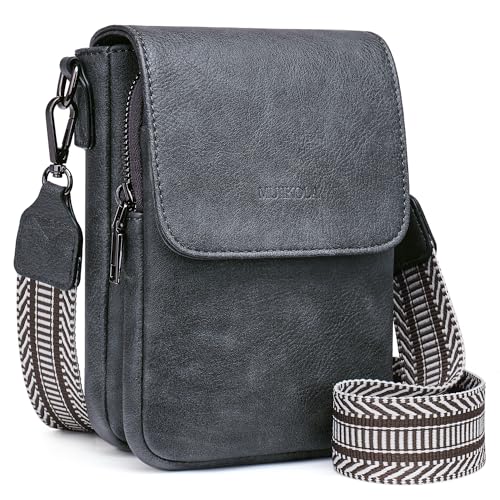 MUIIKOLA Handytasche zum Umhängen，RFID-Blockierung große Kapazität Handy Umhängetasche Damen Leder，Handytasche mit Geldbörse zum Umhängen，umhängetasche damen Breiter Gurt abnehmbarer Schultergur von MUIIKOLA