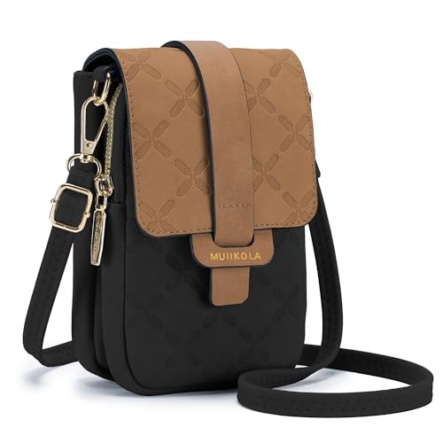 MUIIKOLA Handytasche zum Umhängen，RFID-Blockierung große Kapazität Handy Umhängetasche Damen Leder，Handytasche mit Geldbörse zum Umhängen，umhängetasche damen Breiter Gurt abnehmbarer Schultergur von MUIIKOLA