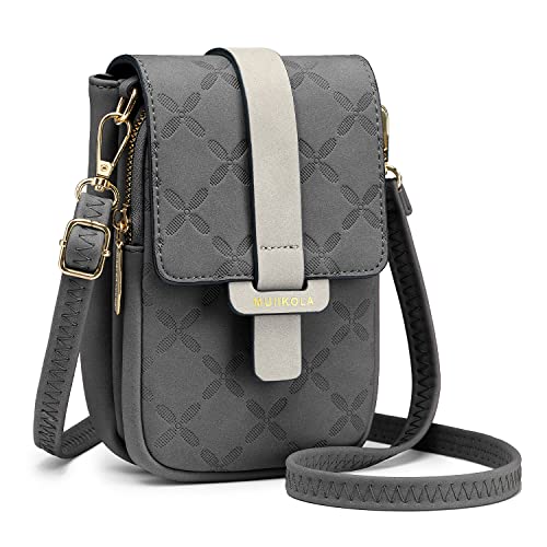 MUIIKOLA Handytasche zum Umhängen，RFID-Blockierung große Kapazität Handy Umhängetasche Damen Leder，Handytasche mit Geldbörse zum Umhängen，umhängetasche damen Breiter Gurt abnehmbarer Schultergur von MUIIKOLA