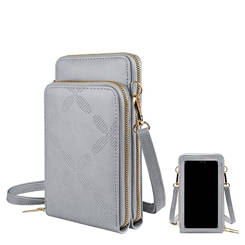 MUIIKOLA Kleine Handy Umhängetasche,Touchscreen Crossbody kleine Handytasche, Multifunktion Damen Umhängetaschen PU Leder Handytasche für iPhone 13/13Pro Max/12/XR, Samsung Galaxy S22/S21/FE von MUIIKOLA