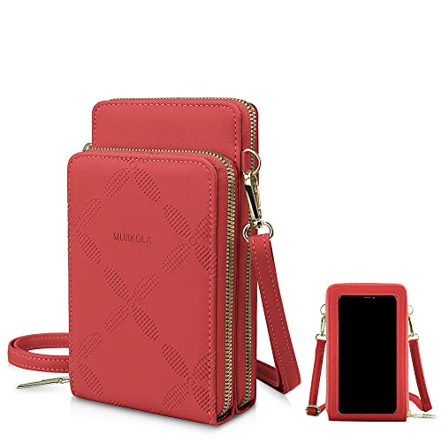 MUIIKOLA Kleine Handy Umhängetasche,Touchscreen Crossbody kleine Handytasche, Multifunktion Damen Umhängetaschen PU Leder Handytasche für iPhone 13/13Pro Max/12/XR, Samsung Galaxy S22/S21/FE von MUIIKOLA