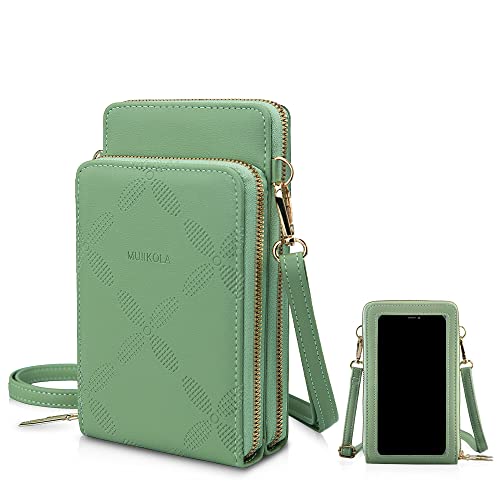 MUIIKOLA Kleine Handy Umhängetasche,Touchscreen Crossbody kleine Handytasche, Multifunktion Damen Umhängetaschen PU Leder Handytasche für iPhone 13/13Pro Max/12/XR, Samsung Galaxy S22/S21/FE von MUIIKOLA