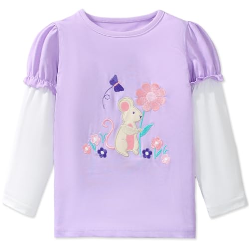 Langarmshirt Mädchen Lässige Pullover Baumwolle Kinder Longsleeve T-Shirt Oberteile 2 Jahre von MUJOQE