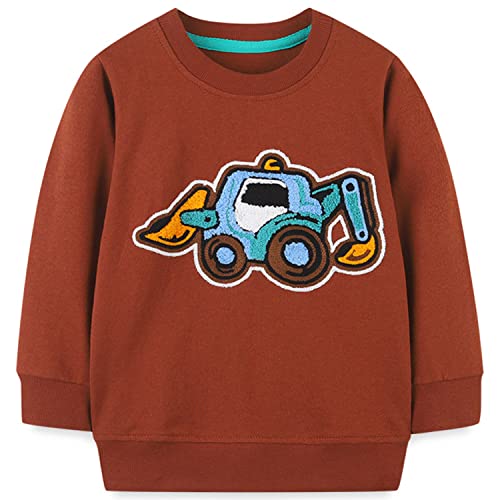 MUJOQE Jungen Pullover Bagger Kinder Sweatshirt Baumwolle Baby Langarm Shirt Streetwear 2 Jahre 116 von MUJOQE