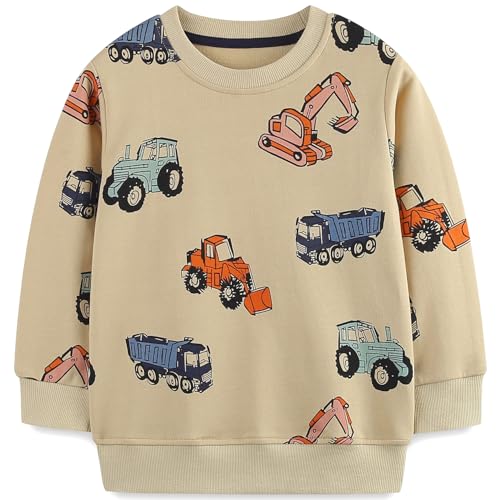 MUJOQE Jungen Sweatshirt Kinder Bagger Pullover Baumwolle Traktor Streetwear Warme Oberbekleidung 5 Jahre von MUJOQE