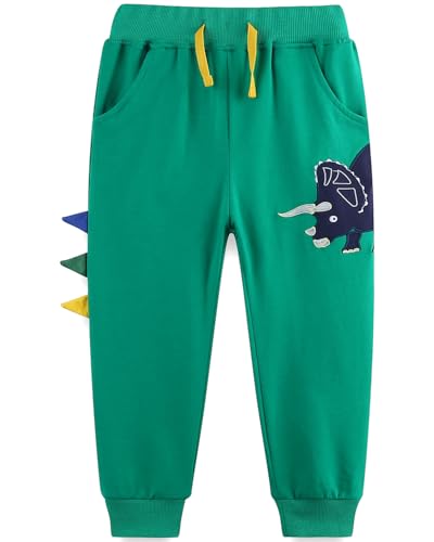 MUJOQE Kinder Jungen Sweathose Kids Dinosaurier Drucken Sporthose Jogger Pants Hose Babyhose Warm Jogginghose Baumwolle Kinder Sweathose 92 von MUJOQE