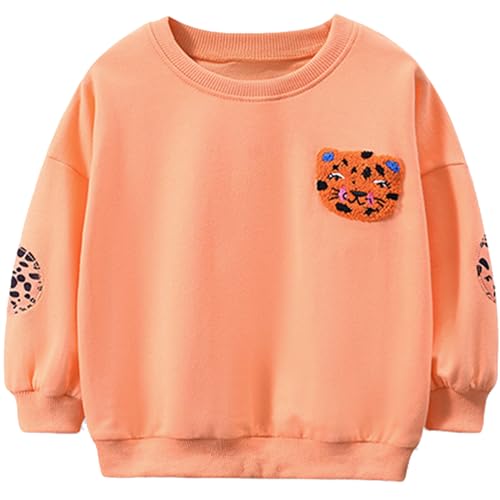 MUJOQE Kinder Mädchen Pullover Baumwolle Tiger Sweatshirt Langarm Winter Kleidung Langarmshirt Tops 110 von MUJOQE