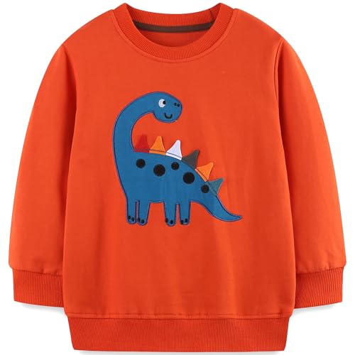 MUJOQE Sweatshirts Jungen Langarm Pullover Kinder Shirts Baumwolle Warm Tops 7 Jahre von MUJOQE
