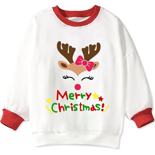 Mädchen Christmas Pullover für Kinder Baumwolle Weihnachtskleidung Sweatshirt Winter Kleidung Langarm Tops 3 Jahre von MUJOQE