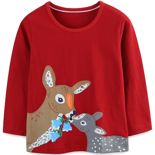 Mädchen Langarmshirt Tanzendes Pullover Baumwolle Kinder Weiche Langarm Shirt Tops Oberteile 116 von MUJOQE
