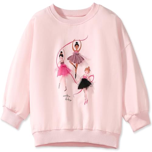 Mädchen Sweatshirt für Kinder Süß Cartoon Pullover Baumwolle Top Langarm T-Shirt Größe 2 Jahre von MUJOQE