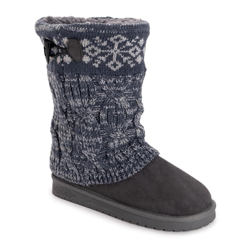 MUK LUKS Damen Cheryl Boot Halblange Stiefel, GRAU, 39 EU Weit von MUK LUKS