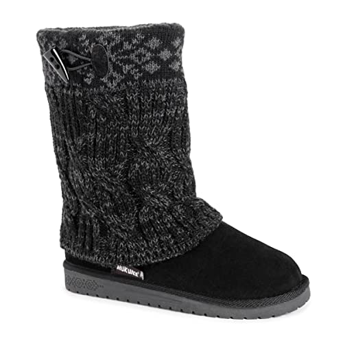 MUK LUKS Damen Cheryl Boot Halblange Stiefel, Schwarz, 40 EU Weit von MUK LUKS