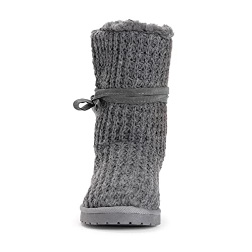 MUK LUKS Damen Clementine Stiefel, Grau kariert, 37 EU von MUK LUKS