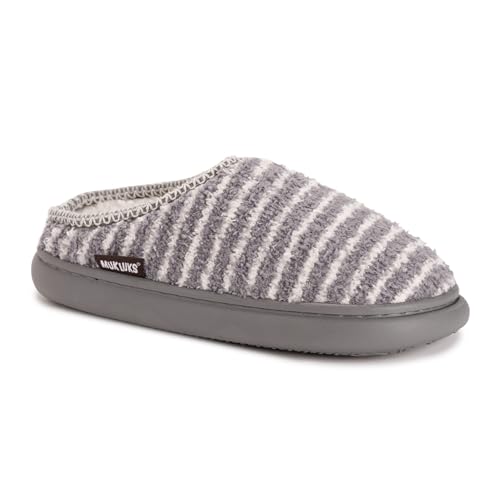 MUK LUKS Damen Janna-Cozy Crew Clog Hausschuh, Grau, Streifen, X-Large MUK LUKS Damen Janna-Cozy Crew Clog Hausschuh, Grau, Streifen, X-Large von MUK LUKS
