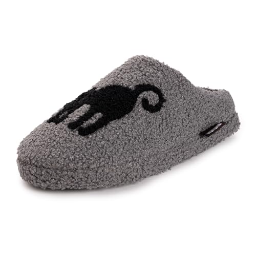 MUK LUKS Damen Novelty Punch Needle Grey Cat Hausschuh, Grau/Katze, Small von MUK LUKS