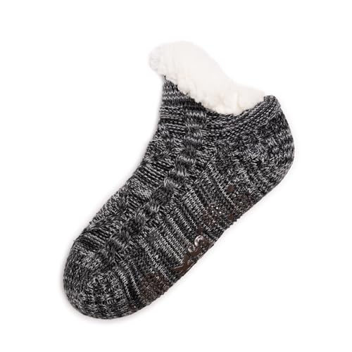 MUK LUKS Damen Shortie Cabin Socken, Ebenholz/Dunkelgrau MUK LUKS Damen Shortie Cabin Socken, Ebenholz/Dunkelgrau von MUK LUKS