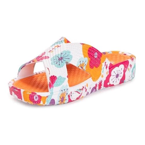MUK LUKS Damen Spa Day Sandale, Fuchsia Floral, Medium von MUK LUKS