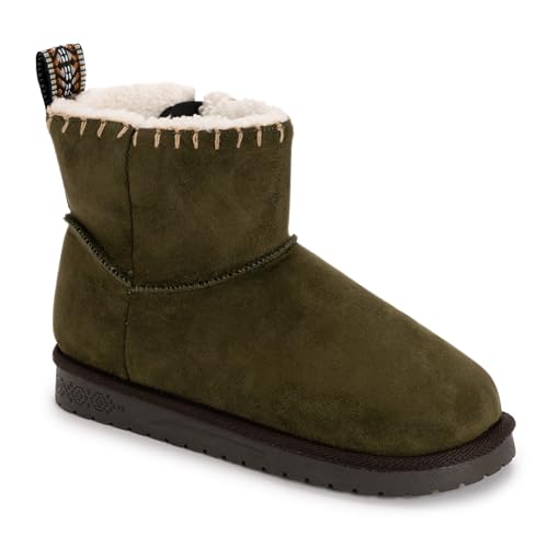 MUK LUKS Damen Tatum Boot Stiefelette, Oliv/Blatt für Mich (Leaf It to Me), 40 EU Weit von MUK LUKS