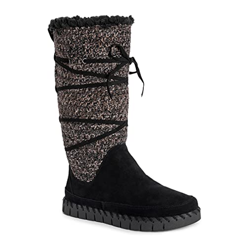 MUK LUKS Damen Women's Flexi New York Boots Mode-Stiefel, schwarz, 39.5 EU von MUK LUKS