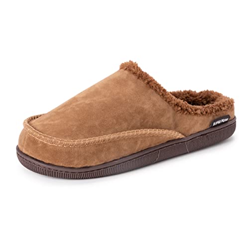 MUK LUKS Herren Faux Suede Clog Hausschuh, Camel, Large von MUK LUKS