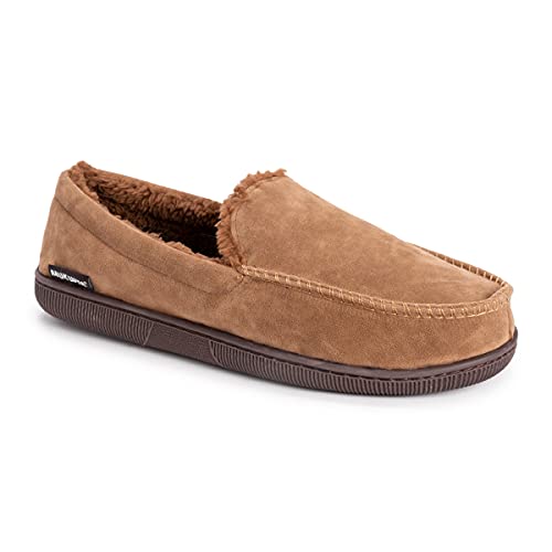 MUK LUKS Herren Men's Faux Suede Moccasin Slippers Hausschuh, Camel, Medium von MUK LUKS