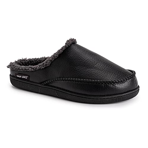 MUK LUKS Herren Men's Slip on Scuff Slipper, schwarz von MUK LUKS