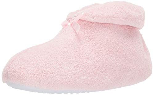 MUK LUKS Damen Micro-Chenille-Stiefel mit Satinschleife Hausschuh, Rose, Medium von MUK LUKS