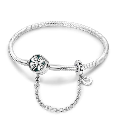 MULA 925 Sterling Silber Schlange Kette Charme Armband Schmetterling Herz Klee mit 5A Cubic Zirkonia Armbänder für Damen Mädchen Schmuck Geschenk für Sie von MULA