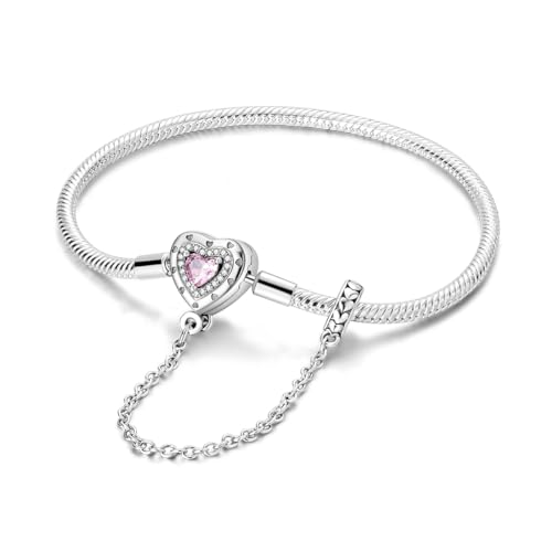 MULA 925 Sterling Silber Schlange Kette Charme Armband Schmetterling Herz Klee mit 5A Cubic Zirkonia Armbänder für Damen Mädchen Schmuck Geschenk für Sie von MULA