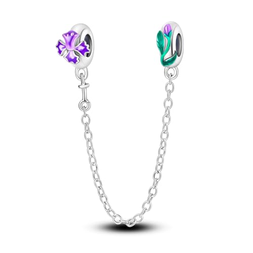 MULA 925 Sterling Silber Sicherheit Kette für Charms Armbänder Dangle Anhänger Perlen Blume Schmuck Geschenk für Frauen Mädchen von MULA