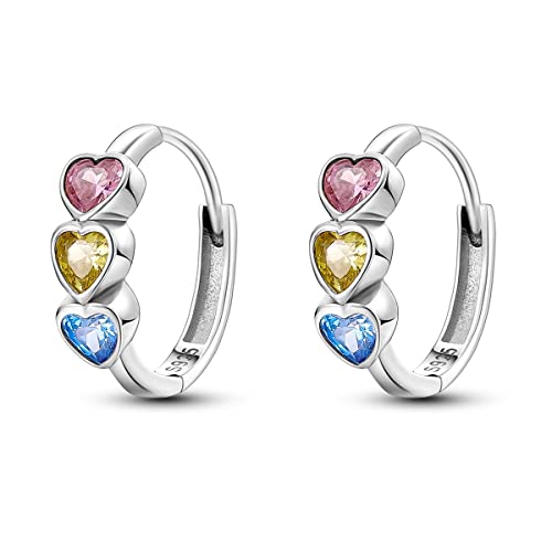 MULA S925 Sterling Silber Hoop Ohrringe für Frauen Creolen Schmetterling Stern Mond Trendy Niedlich Ohrringe 5A Cubic Zirconia von MULA