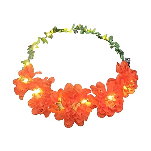 Hawaiianisches LED-Blumen-Stirnband, leuchtendes Blumenmuster, Haar-Accessoire, Dekoration für Teenager, Mädchen, Erwachsene, weiblich, Cosplay-Requisiten, Geschenkzubehör für Frauen von MULAIDI