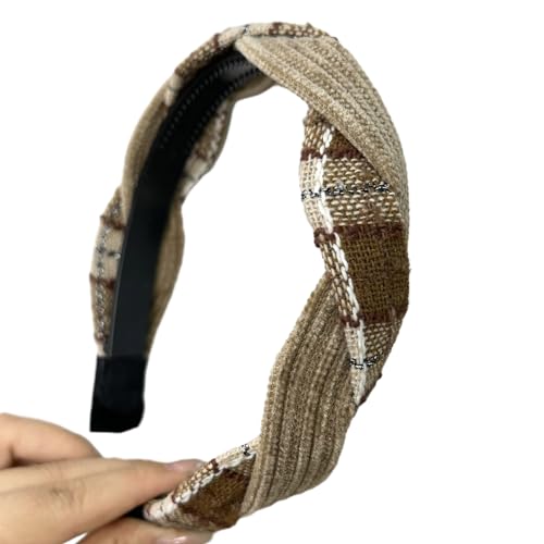 Stirnband für Damen, geknotet, breit, Yoga, Haarband, modisch, elastisch, Haarschmuck, Vintage, Plaids, Stoff, breite Turban-Stirnbänder für Frauen Stirnband für Damen, geknotet, breit, Yoga, Haarband, modisch, elastisch, Haarschmuck, Vintage, Plaids, Stoff, breite Turban-Stirnbänder für Frauen von MULAIDI