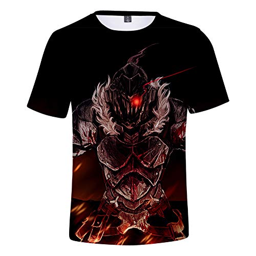 MULIZHE Goblin Slayer 3D gedruckte kurzärmelige T-Shirt Cartoon Paar Sommer Freizeit Sport atmungsaktive Shirt Jungen und Mädchen schnell trocknende Geschenke -XL von MULIZHE