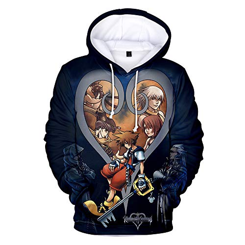 MULIZHE Kingdom Hearts 3D-Gedruckter Hoodie für Männer und Frauen mit lässigem Sportmuster und Kapuzenpullover mit Kordelzug -L von MULIZHE