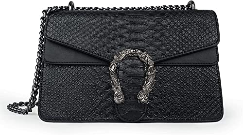 MULTIONS Crossbody Bag Damen Leder,PU Leder Handtaschen Umhängetasche Damen Kette Umhängetasche Handytasche Zum Umhängen Frauen Crossbody Schulter Abend Geldbörse von MULTIONS