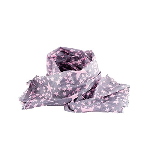 MUMBAI SECRETS leichter Schal 100% Baumwolle mit Sternen oder Punkten in 4 Farben 180x50cm (Pink) von MUMBAI SECRETS