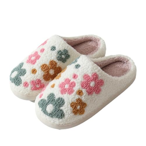MUMIANH Gemütliche pelzige Hausschuhe für Damen/Herren, niedlich, warm, rutschfest, Winter, gemütliche Schuhe, Blumige Weihnachten, 7.5-8 MUMIANH Gemütliche pelzige Hausschuhe für Damen/Herren, niedlich, warm, rutschfest, Winter, gemütliche Schuhe, Blumige Weihnachten, 7.5-8 von MUMIANH