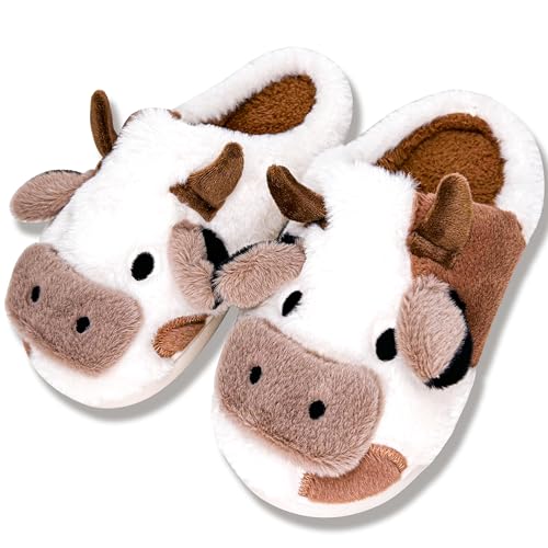 MUMIK Hausschuhe Damen Herren Weicher Plüsch Retro Hausschuhe Frauen Bequeme Warme Pantoffeln Trendiger Slipper drinnen und draußen Rutschfeste Pantoffeln von MUMIK