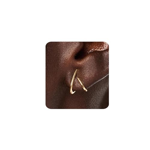 MUMREUES Ohrringe Gold 14K Vergoldet Ohrringe Damen Stecker Hypoallergen Wasserfest Minimalist Schmuck Geschenke von MUMREUES
