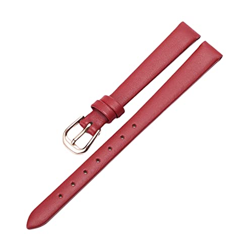 MUNACRAFT 6-20mm hautfreundliches, atmungsaktives, ultradünnes, bequemes Rindsleder-Armband, roségoldenes Uhrenarmband mit Dornschließe aus echtem Leder, Rot, 6mm MUNACRAFT 6-20mm hautfreundliches, atmungsaktives, ultradünnes, bequemes Rindsleder-Armband, roségoldenes Uhrenarmband mit Dornschließe aus echtem Leder, Rot, 6mm von MUNACRAFT