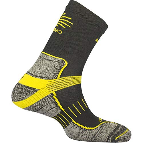 MUND Santiago Trekking Bergsocken gegen Blasen und Thermoregulierung für den Weg, Schwarz , L von MUND