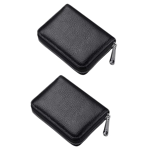 MUNSKT 2 Stück schwarze Bankkarten-Tasche aus weichem Leder, 20 Kunststoff-Bankkarteneinführungshüllen und 2 Ausweisfächer, geeignet für Männer und Frauen MUNSKT 2 Stück schwarze Bankkarten-Tasche aus weichem Leder, 20 Kunststoff-Bankkarteneinführungshüllen und 2 Ausweisfächer, geeignet für Männer und Frauen von MUNSKT