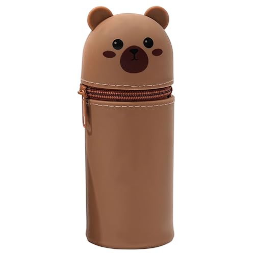 MUNSKT 2-in-1 Silikon Federmäppchen, Sie kann auch als Tischstifthalter, Tiermuster-Design, wasserdicht, für Buntstifte, Marker, Kinderfreundlich, multifunktional & stylisch von MUNSKT