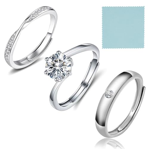MUNSKT 3Pcs Ringe für Frauen, Verstellbare Daumenringe, Silber Ring Set für Frauen Schmuck Geschenke. von MUNSKT