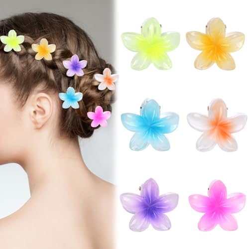 MUNSKT 6 Stück Blumen Haarspangen Blumen Haarklammer für Mitteldickes Haar Klammer Starker Halt Im Hawaiianischen Stil für Frauen Mädchen von MUNSKT