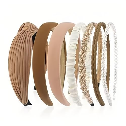 MUNSKT 7pcs Women's Headbands Set - Pearl & Plastic Hair Bands for Girls & Women, Fashion Headbands, Plastic Headband MUNSKT 7pcs Women's Headbands Set - Pearl & Plastic Hair Bands for Girls & Women, Fashion Headbands, Plastic Headband von MUNSKT